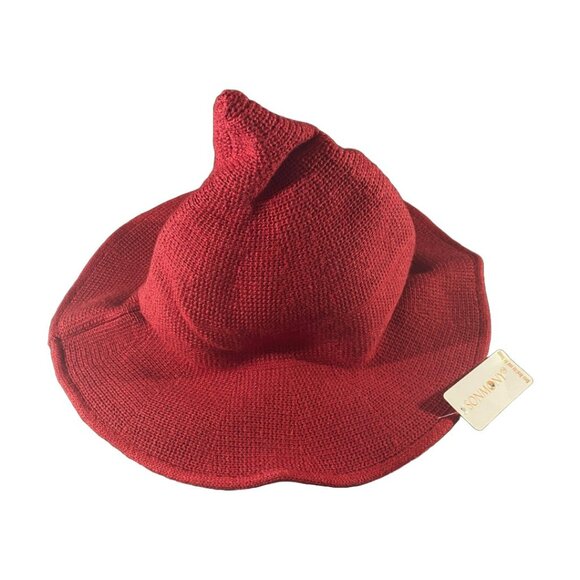 Modern Witch Hat NWT Deep Red + Moon Hair Clip Silvertone w/Stone Pendant NWOT - Picture 8 of 16